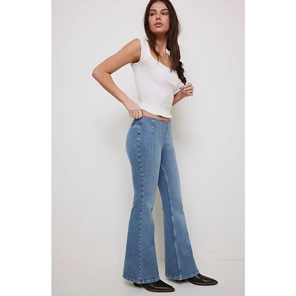 NEW! Free People we the free keira pull-on flare jeans out of sight 27 - Picture 1 of 10